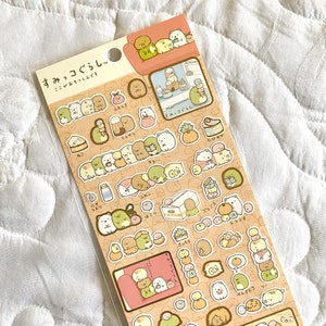 Folha de adesivos Kawaii San-x Japão: Genuíno Sumikko Gurashi RARE 2013 Personagem Lanches da Meia-Noite Geladeira Casa Mikan Tangerina Festa de Frutas