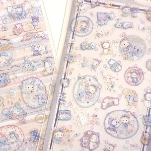 J Kawaii Sticker Bogen: Sanx Sentimental Circus 2024 Blue Bonnet Whimsical Vintage Nostalgic Kostüm Shappo Workshop Blue Meadow Play