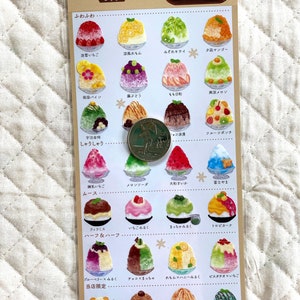 Kawaii Japan Sticker Sheet: Menutic Cafe Frozen Dessert Series Colorful Ice Cream Japanese Shaved Ice Kakigori Ice Pop Fruity Summer image 8