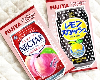 Fujiya Deco Sticker: Japan High Quality Vinyl Sticker Fujiya Peach Nectar Lemon Squash Juice 2018 UV Resistant Water Proof Made in Japan