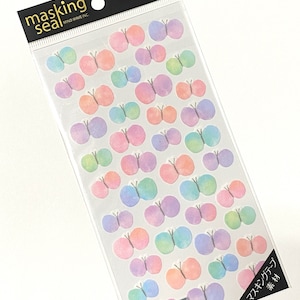 Kawaii Mind Wave Japan sticker Sheet Assort: Masking Seal Series Aquarel Textuur Butterfly Diy decoraties hars ambachten schema planner