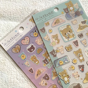 J Kawaii Sticker Sheet Assort: Sanx Rare Rilakkuma 2022 Rilakkuma PASTEL Booties Bums Booty Laundromat Friend Play Time Photo Chill Rare