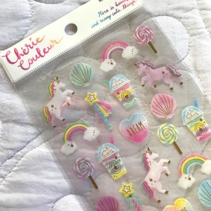 Kawaii enmascaramiento hoja de la salud mental Cherie Couleur UNICORN TREATS mensaje Corazones mezcla bebida whipped crema para ir varita lujo oro detalle Z