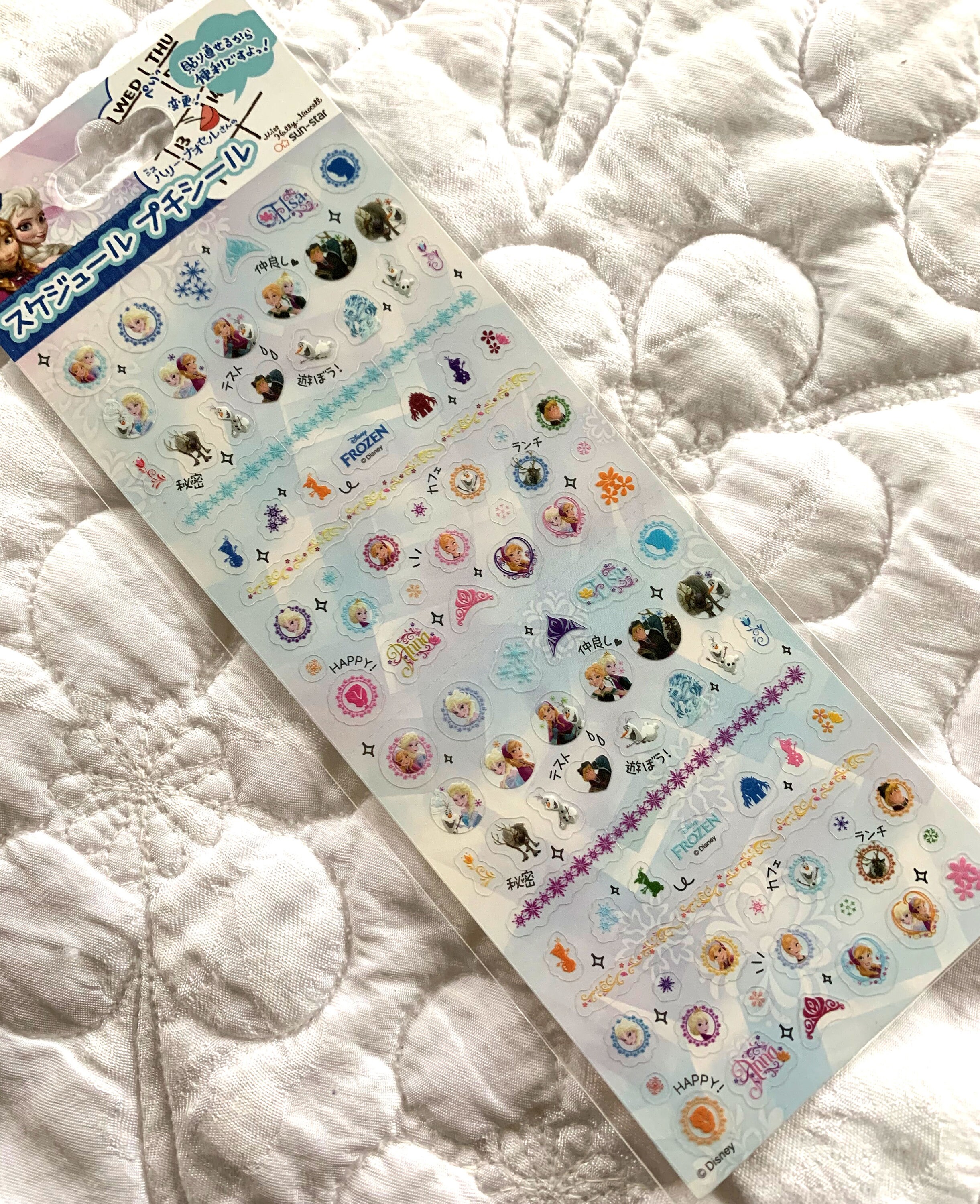 Kawaii Japan RARE Sticker Sheet Assort Disney Holographic RS868 Frozen I Snow Queen Elsa Anna Olaf Sven Kristoff 2015 Winter