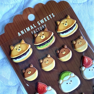 Kawaii Japan Sticker Sheet Assort Puffy Mind Wave Fancy Animal Japanese Wagashi Sweets Factory 2021 Variety Dorayaki Dango Daifuku Cuisine