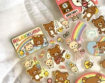 Kawaii Japan Sticker Sheet Assort: Rilakkuma Rare 2010 Painter Art Sweets Rainbow Artist Colorful Life SE01801