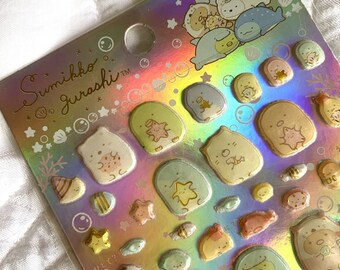 CONDITION NOTE Sticker Sheet: Sanx Funi Funi Pearl Sumikko Gurashi Mermaid Ocean Theme Otter Seal Penguin Sea Shell Pastel 38302 Z