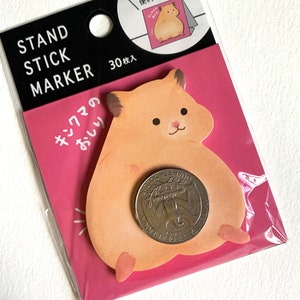 Novelty Sticky Tab Mind Wave TAN HAMSTER Bum Booty Goofy Butt Tan Rodent Little Pet First Pet Schedule Note Office Gift image 4