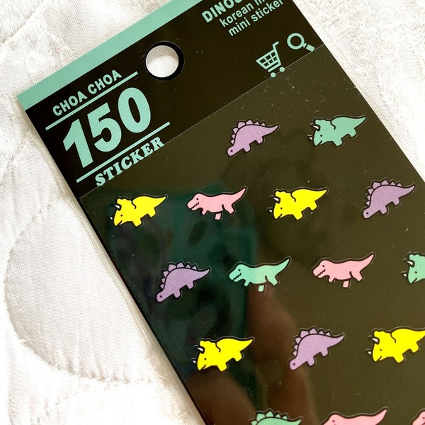 Kawaii Sticker Sheet: Choa Choa Korean Mart Mini Sticker Dinosaur Made in Japan Stickers