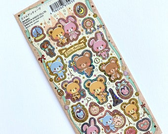 Kawaii Japan sticker Sheet Assort: Tsuchiya Holographic LITTLE ANTIQUE Magic Eiffel Tower Holo Kitten Bear Bunny Wand Stars