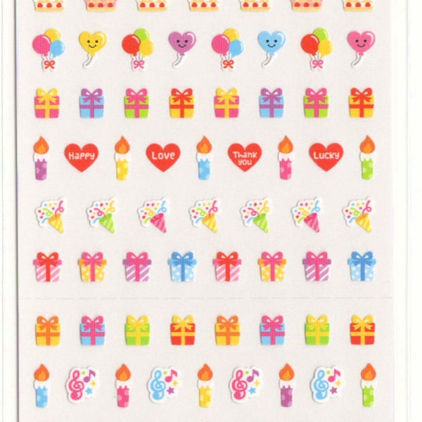 Kawaii Japan Zeitplan Sticker Sheet einzusortieren: Einen Punkt versiegeln Birthday Party Pack Kuchen vorhanden Kerzen Mini Punkt Aufkleber