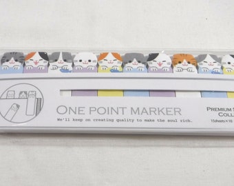 Kawaii Sticky MINI Index Tab - Mind Wave SCOTTISH FOLD- Cat Lover Paws Happy Face Cats Kitties Kittens Planner Paper Craft Label