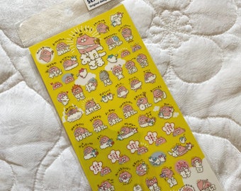 Kawaii Japan Sticker Sheet Assort: Mind Wave Oneko Sama Your Majesty Cat God Goddess Line Stickers Colorful Fun