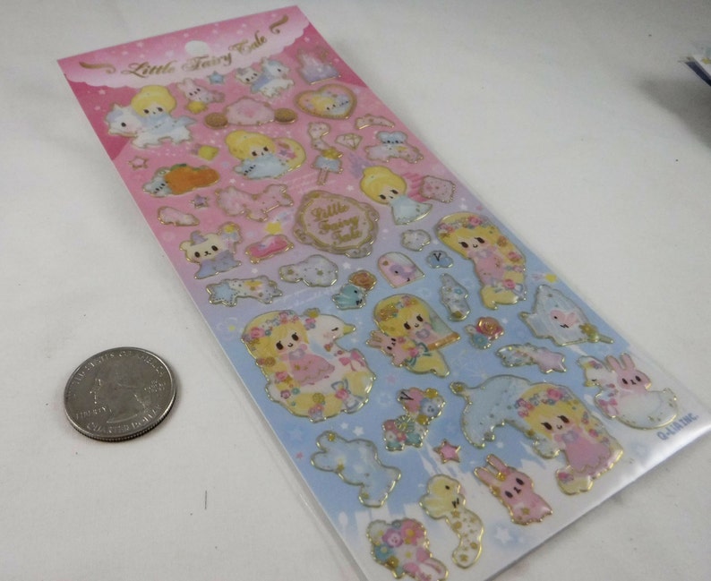 Kawaii Gold Epoxy Sticker Sheet Little Fairy Tale Pastel Etsy