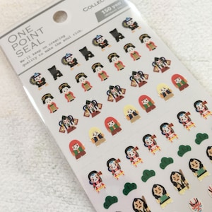 Kawaii Mind Wave Japan Sticker Sheet Assort: One Point Seal - JAPAN KABUKI Performing Art Stage Costume Maquiagem Teatral Tradicional Kimono