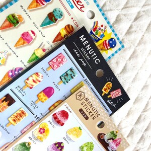 Kawaii Japan Sticker Sheet: Menutic Cafe Frozen Dessert Series Colorful Ice Cream Japanese Shaved Ice Kakigori Ice Pop Fruity Summer image 9