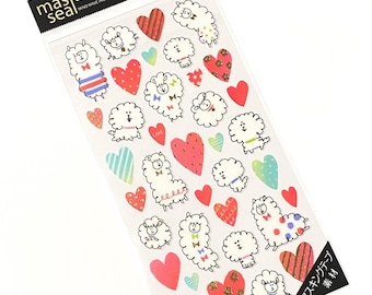 Kawaii Japon RARE Stickers Sheet: Sceau de masquage Polka Dot Flower Hearts Alpaga Sheep for Diy décorations resin crafts planning planner Z
