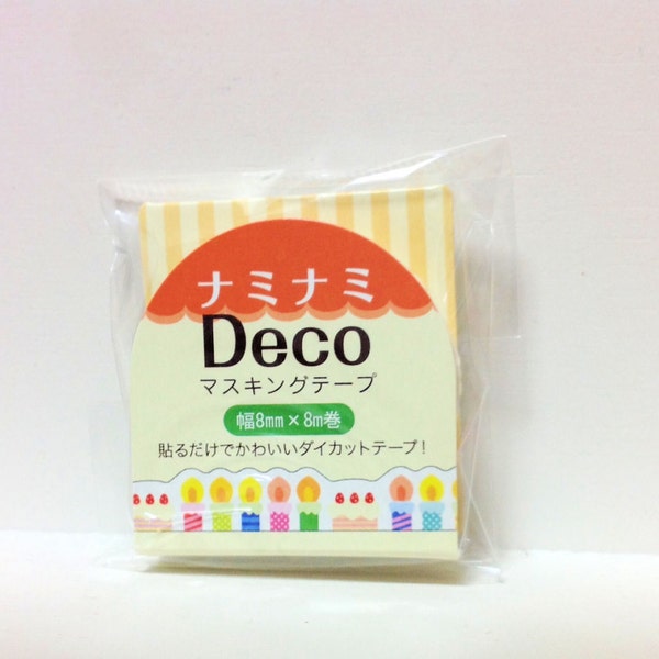 Kawaii Japan Deco Masking Tape: Naminami Deco Serie 8mm x 8m - bunte Kerzen Kuchen Geburtstag besonderen Anlass R