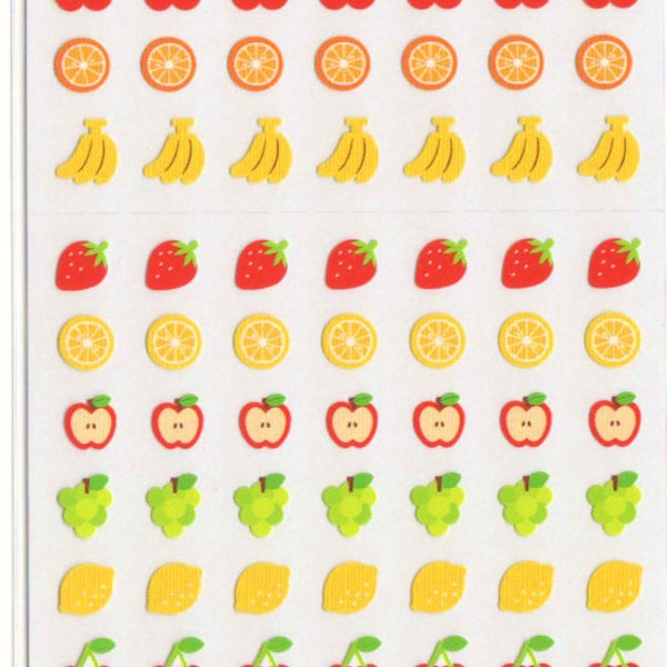 Kawaii Japan Aufkleber Blatt einzusortieren: Früchte zitrone äpfel Banane Erdbeer Trauben einen Punkt Siegel Mini Sticker