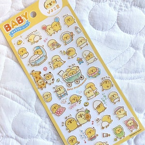 Novidade folha de adesivos japoneses sortida: bebê piyokomame amor adorável design desenho animado atividade diária fantasia de trabalho animar pintinho pastel