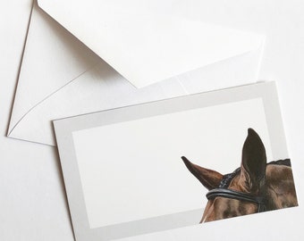 Gift Tags. Set of 6 Printed Horse Tags with Envelopes. Illustrated Show Pony.