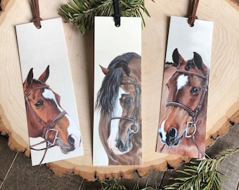 Illustrated Bookmark Trio. Horse Lover's.