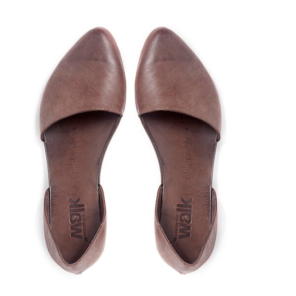 Sale-20% OFF Brown Flat leather shoes, Designer comfortable shoes. Office shoes that make a great holiday gift!