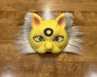 Intersex Pride Flag Inspired Therian Cat mask