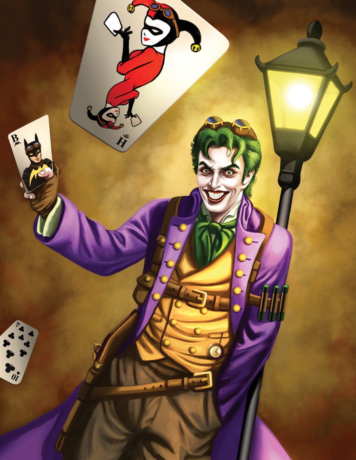 Artist Signed 8.5 X 11 Steampunk Super Villain the Joker Glossy
