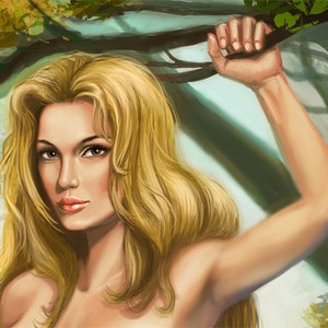 13x17 Signed Erotic Adam and Eve in the Garden of Eden Print image 5