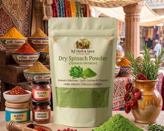 Dry Spinach Powder, Pure Palak Dust, Vibrant Green Botanical, Natural Food Coloring, Baking Ingredient
