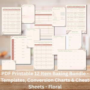 Floral Baking Bundle | Complete Set of 12 Printable PDFs for Home Bakers | Templates & Guides Instant Download