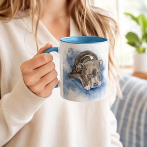 Batería baja. Taza con muchas ganas de galletas / Taza divertida de perro / Colección Blue Mood