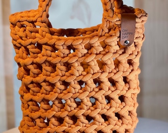 Borsa | Borsa per la spesa | Shopper | Rete | Filato in bobina jumbo 9 mm | Lavorata all'uncinetto | Pezzo unico | Fatta a mano |