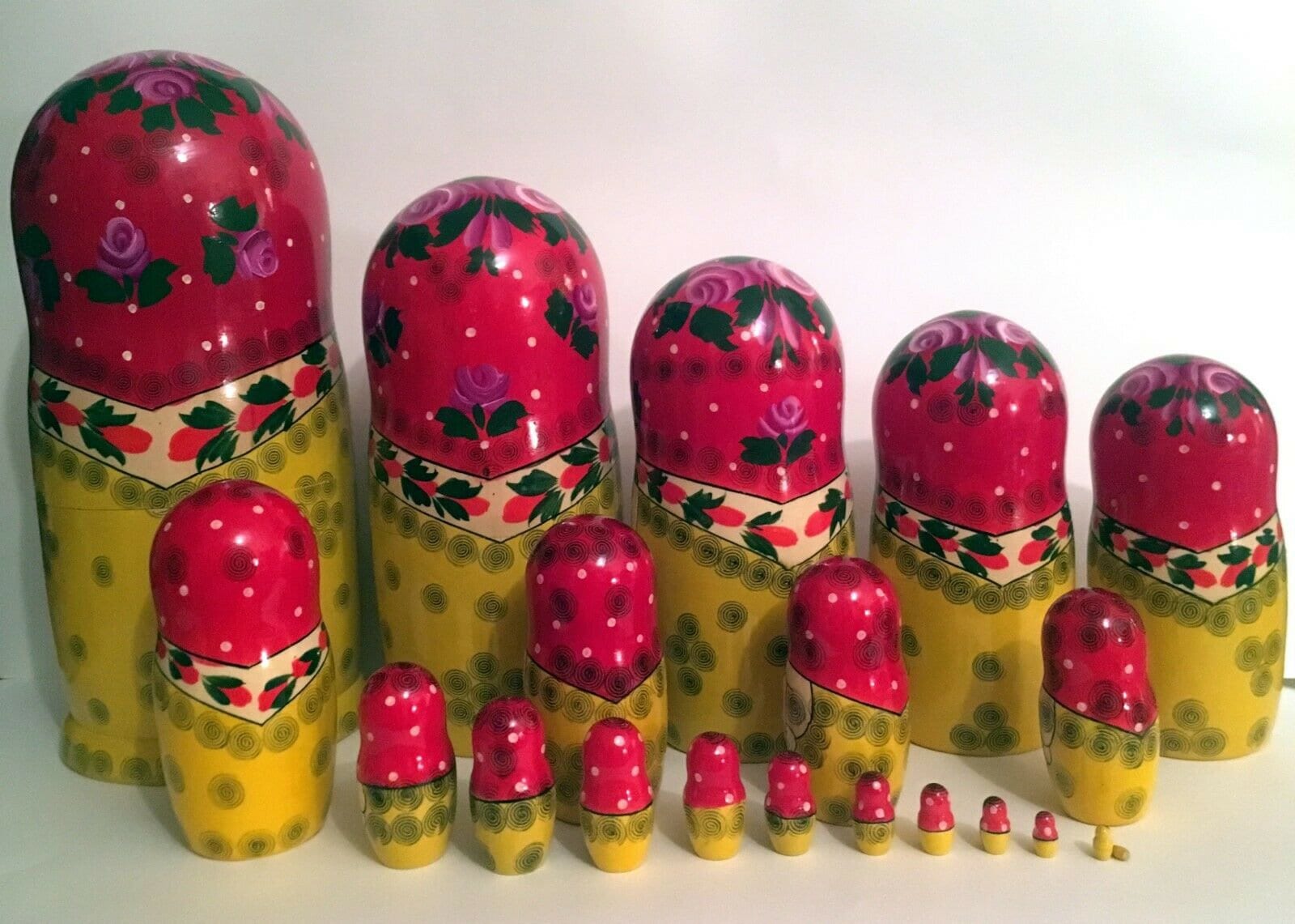 Russian Authentic Original NESTING DOLLS Big set 20 pcs Etsy