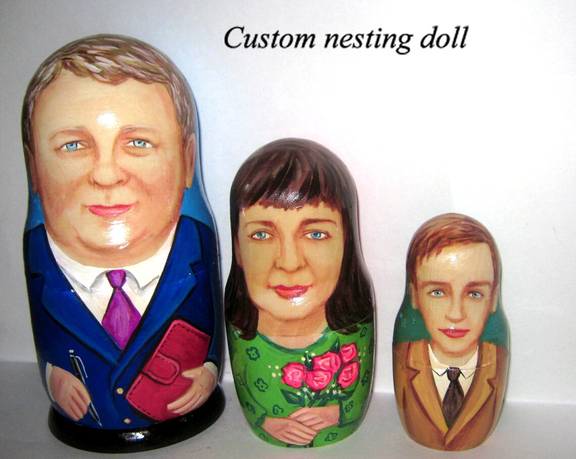 Custom Nesting Doll Custom Portrait / by Photo 3 Pieces | Etsy