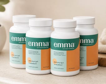 4 st Emma Gut Health Supplement, matsmältningsstöd för uppblåsthet, gaser och förstoppning, med resveratrol och quercetin, 240 kapslar