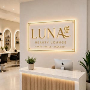 LED長方形アクリル製ビジネスロゴサイン、カスタムオフィス壁面バックライト付きアクリル看板、ライトアップアクリルサイン、スパサロン装飾