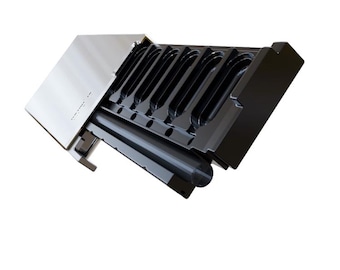 Cartera plateada para rapé / Estuche discreto para polvos con 6 compartimentos / Caja de almacenamiento de aluminio deslizante