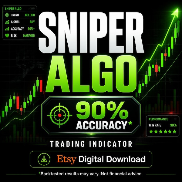 Indicateur TradingView Sniper Algo AI | Signaux d'achat et de vente | Entrée et sortie automatiques | Niveaux TP/SL | Forex, Crypto, Or et Actions