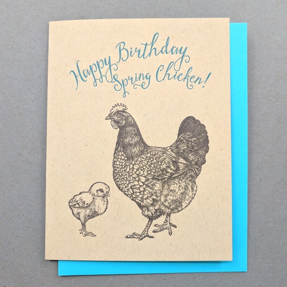 Carte Danniversaire Drole Joyeux Anniversaire Poulet De Etsy