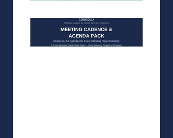 Meeting Cadence Agenda Pack - Vorlage für IT-Projektbesprechungen im rankreich | Bearbeitbar .docx