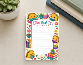 Taco Notepad: Taco 'Bout It Design, 4x6 Inch, 50 Sheets