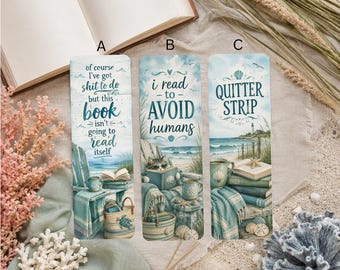 Snarky Coastal Bookmarks: Funny Beach Reader Gift
