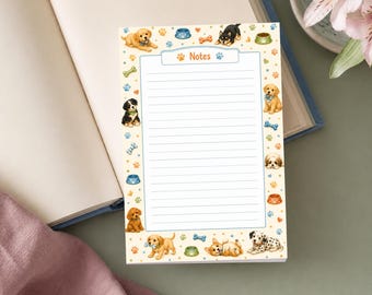 Puppy Notepad: Dog Lovers 50 Sheets, 4x6 Inch