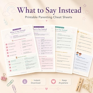 What to Say Instead Bundle | Gentle Parenting Scripts PDF | Positive Discipline Printable | Toddler & School Age Guide