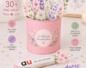 „kleines Dankeschön“- Banderole – Vorlage zum Ausdrucken | Danke | Blumen | Herunterladen | Druckvorlage | Kleinigkeit | Mitbringsel