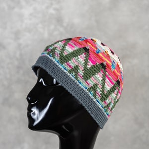 Crochet hat, Hippie colorful beanie Unisex Boho Yoga sun hat
