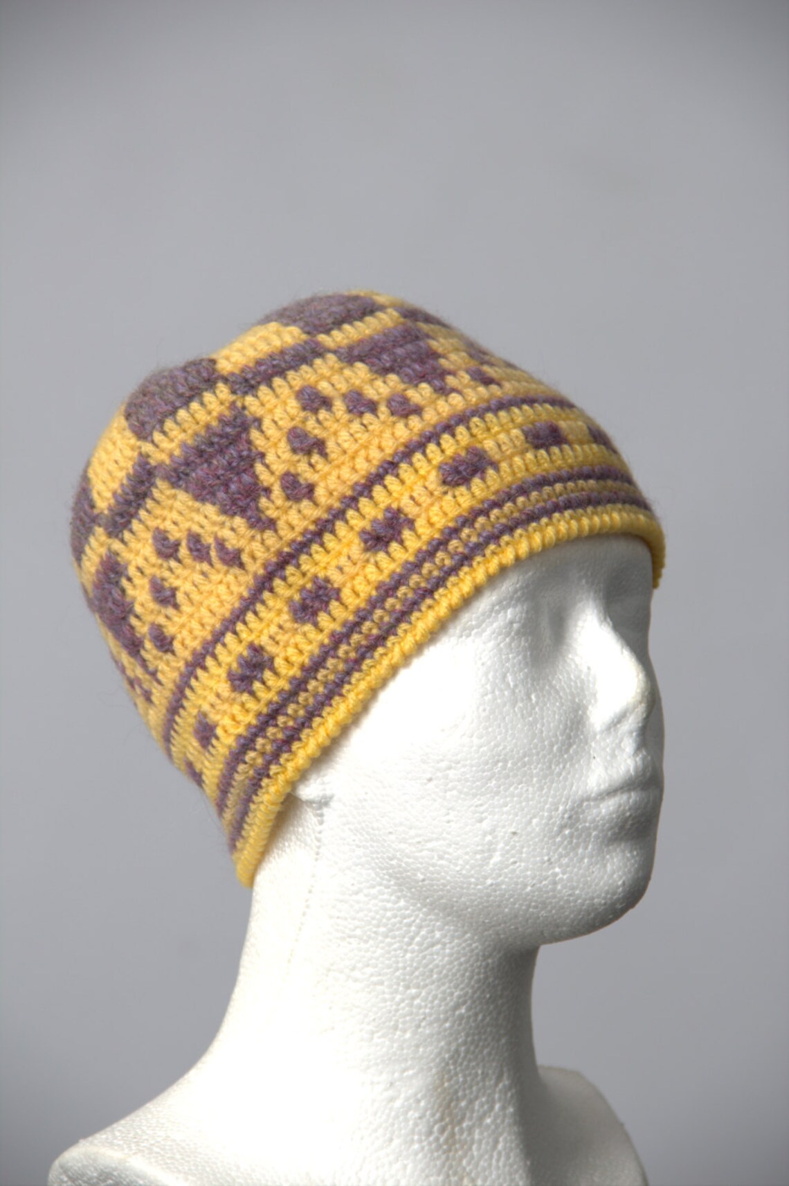 Thick Warm Yellow Skullcap Hat From Wool and Acrylic Blend Etsy