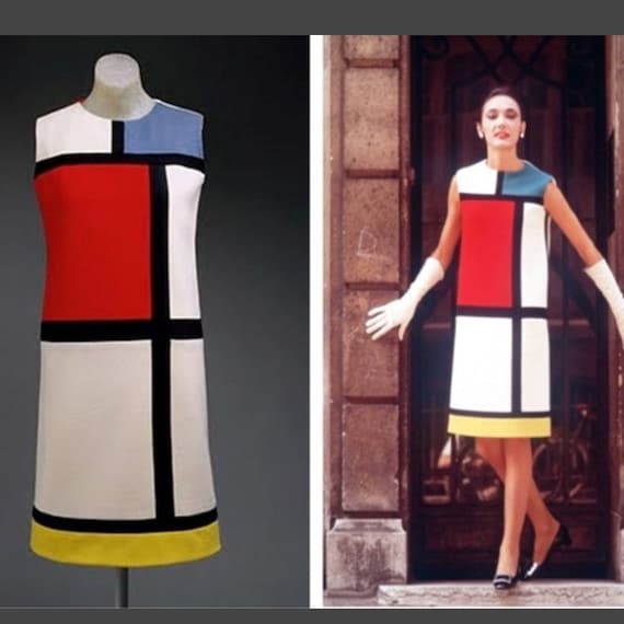 Mondrian Iconico Abito Tunica Sleeveless Colore Blocco Mini Etsy